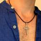 Preview: Stoffband mit Anhänger Dolch Edelstahl
