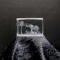 Preview: Kristall-Quaderblock 44 x 30 x 30, Motiv Elephant unter Baum