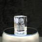 Preview: 3D-Glas-Cube-heulender Wolf, versch. Größen