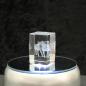 Preview: 3D-Glas-Cube-2 Wölfe, versch. Größen