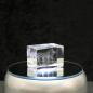 Preview: 3D-Glas-Cube-Zebra mit Fohlen, versch. Größen