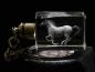 Preview: LED Glasschlüsselanhänger, Motiv galoppierendes Pferd

