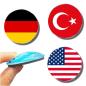 Preview: Strong, colorful, round glass magnets, motif Country Flag
