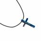 Preview: Kette geteiltes Kreuz Edelstahl, mit gew. Stoffband