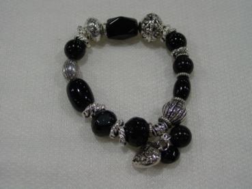Armband, Achat, schwarz