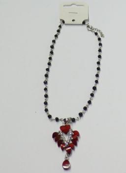 Kette,Silber-Style, rot