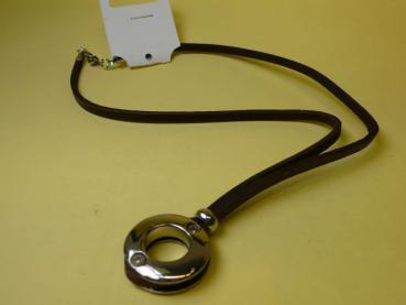 Kette, Leder mit Ring, braun