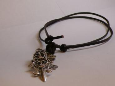 Kette, Leder mit Schwert, braun