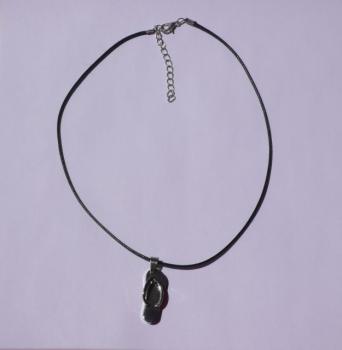 Kette, Stoffband mit Flip Flop Edelstahl