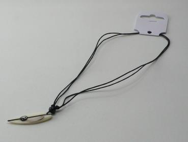 Kette Surfbrett Yin Yang, mit Stoffband verstellbar, weiß