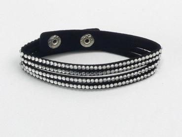 Armband Strass mehrreihig, schwarz