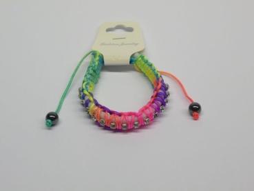 Armband geflochtenen mit Straßsteinen, bunt