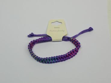 Armband geflochtenes Seidenband, lila