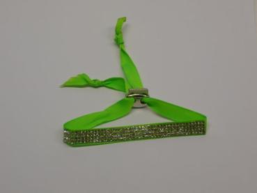 Armband verstellbar, vierreihiger Strass, grün