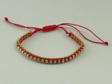 Armband mit Strass, rot