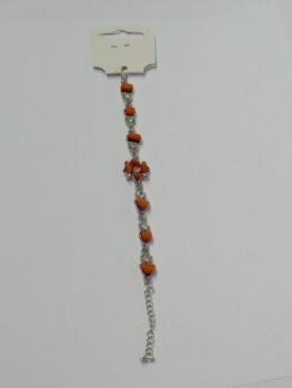 Armband, silber-, orange