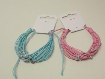 Armband Kordel mit Metallelement, versch. Farben