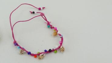 Armband Muscheln, pink-bunt