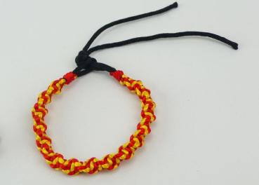 Armband aus gewebtem Nylon mit chin. Knoten, rot-gold