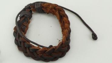 Armband, Rindsleder 4-Strang geflochten, braun