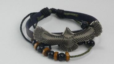 Armband, Leder mit Adlerfigur
