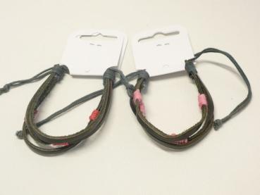 Armband, Lederstreifen,mehrstrang, div Farben