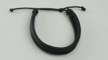 Lederarmband 2-Strang geflochten, schwarz