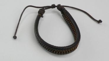 Lederarmband 2-Strang geflochten, braun