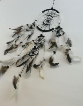Traumfänger, 9 cm x 40 cm, schwarz-weiß