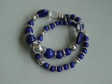 Armband flexibel 2 Strang, blau