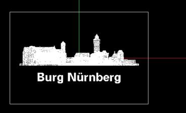 Kristall-Quaderblock 44 x 30 x 30, Motiv Burg Nürnberg