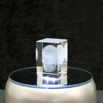 Kristallglas Figur - Totenkopf
 - 3D Laser Glas Skulptur | Klein, Mittel, Groß | Deko & Geschenkidee