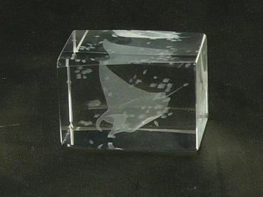 Kristall-Quaderblock 60 x 40 x 40, Motiv Manta