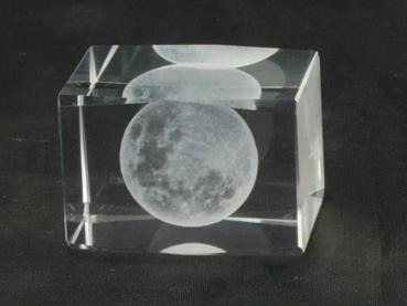 Kristall-Quaderblock 60 x 40 x 40, Motiv Mond