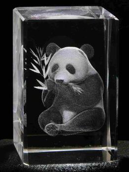 Kristall-Quaderblock 80 x 50 x 50, Motiv Panda
