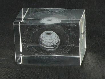 Kristall-Quaderblock 60 x 40 x 40, Motiv Saturn