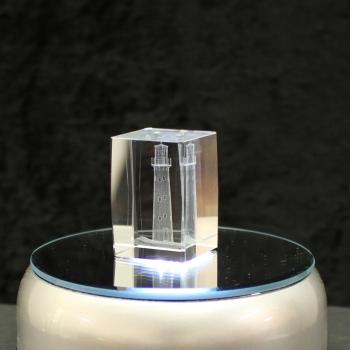3D-Glas-Cube-Leuchtturm, versch. Größen