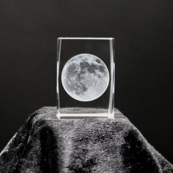 Kristall-Quaderblock Motiv Mond

