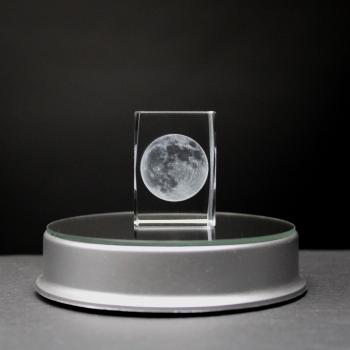 Kristall-Quaderblock Motiv Mond
