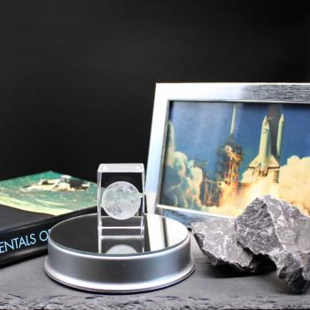 Kristall-Quaderblock Motiv Mond
