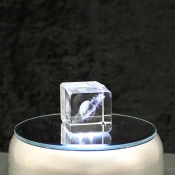 3D-Glas-Cube-Saturn, versch. Größen