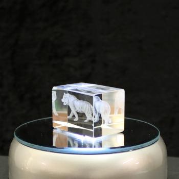 3D-Glas-Cube-Tiger, versch. Größen