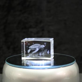 3D-Glas-Cube-Wasserschildkröte, versch. Größen