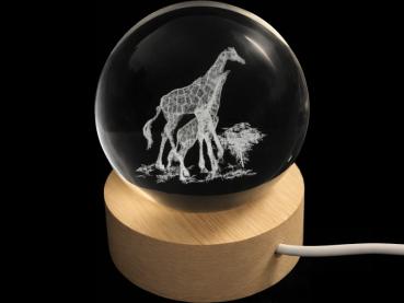 Glaskugel d=60 mm Motiv Giraffen