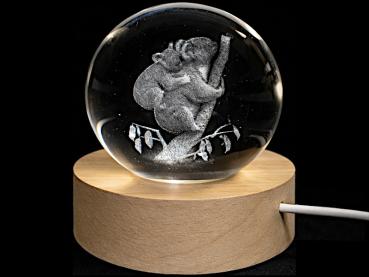 Glaskugel d=60 mm Motiv Koala