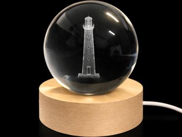 Glaskugel d=60 mm Motiv Leuchtturm