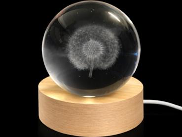 Glaskugel d=60 mm Motiv Pusteblume