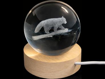 Glaskugel d=60 mm Motiv Roter Panda