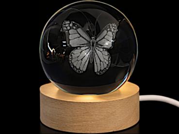Glaskugel d=60 mm Motiv Schmetterling