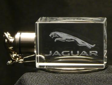 LED Glasschlüsselanhänger, Logo Jaguar
